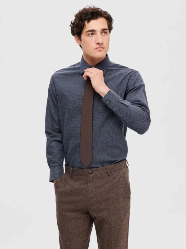SELECTED BOMULLSSYDD SKJORTA Blue Cheap