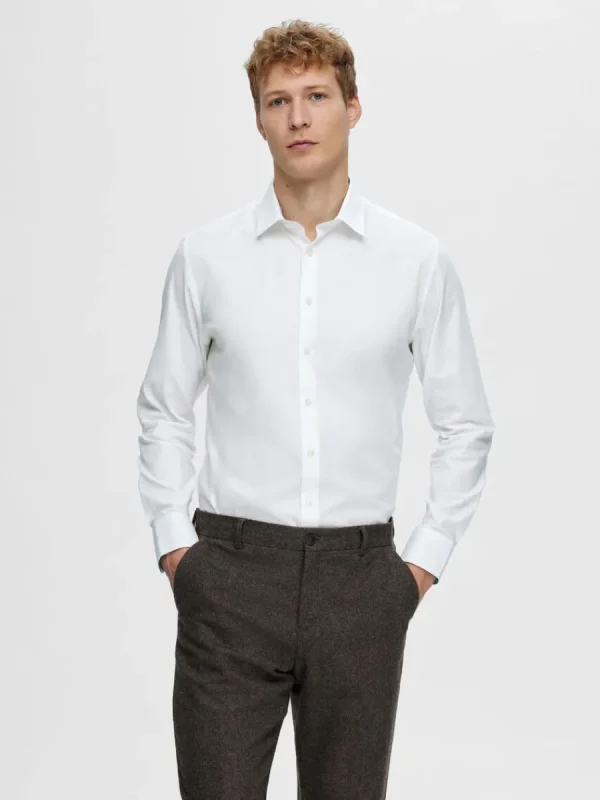 SELECTED BOMULLSSYDD SKJORTA White Cheap
