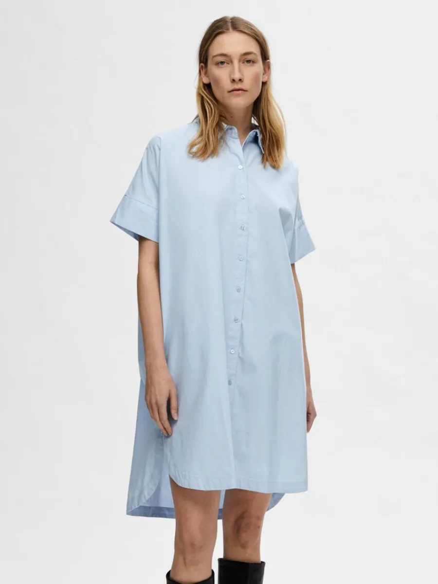 bomullssydd_skjortklnning_0-2.webp SELECTED BOMULLSSYDD SKJORTKLÄNNING Blue Cheap