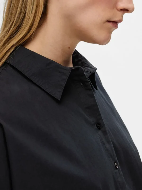 SELECTED BOMULLSSYDD SKJORTKLÄNNING Black Shop