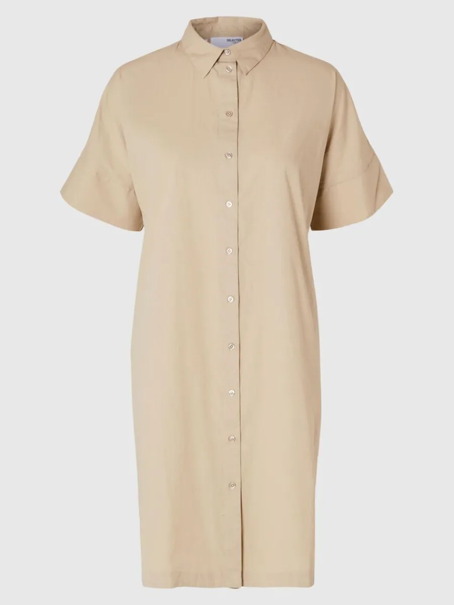 bomullssydd_skjortklnning_5-1.webp SELECTED BOMULLSSYDD SKJORTKLÄNNING Beige Best