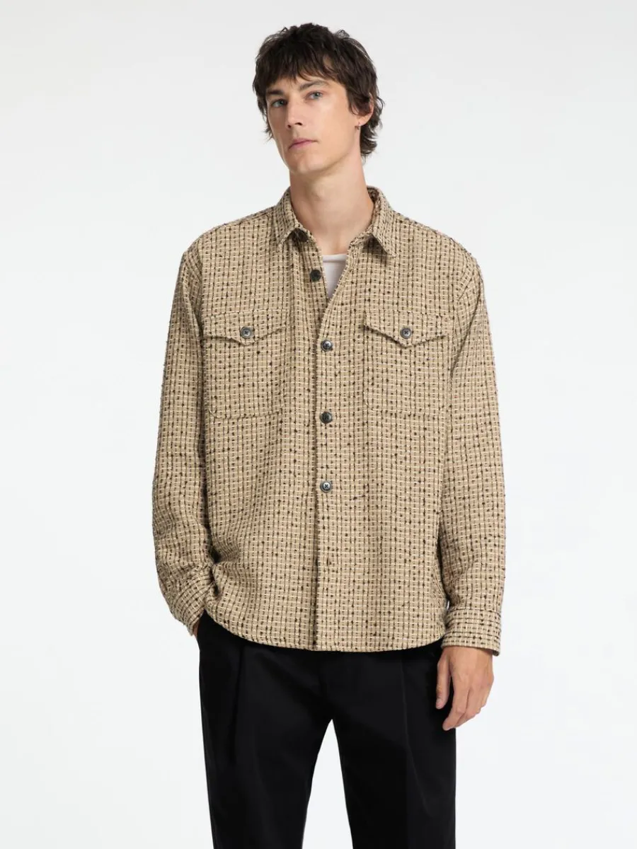 boxy_fit_boucl_verskjorta_0.webp SELECTED BOXY FIT BOUCLÉ ÖVERSKJORTA Brown Outlet