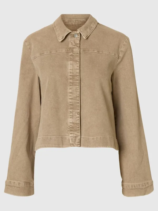 SELECTED BOXY FIT JEANSJACKA Beige Best
