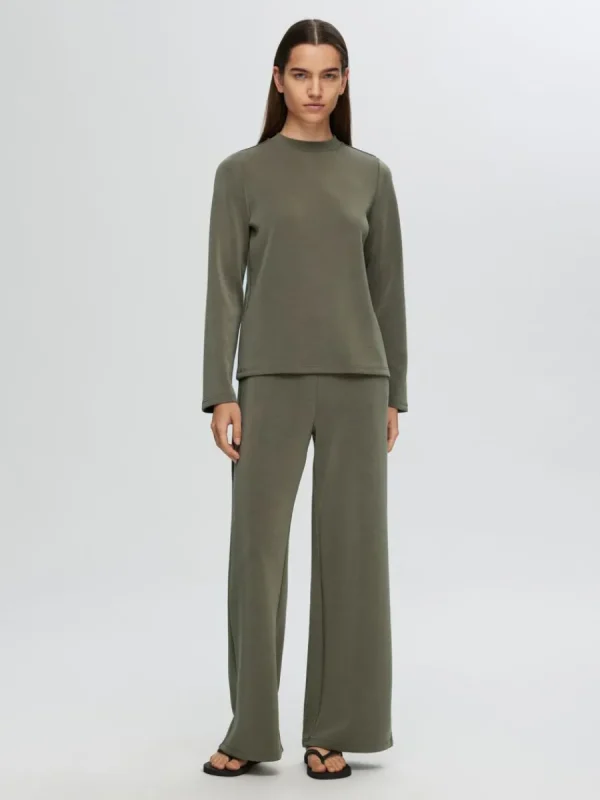 SELECTED BOXY FIT LÅNGÄRMAD T-SHIRT Green Outlet