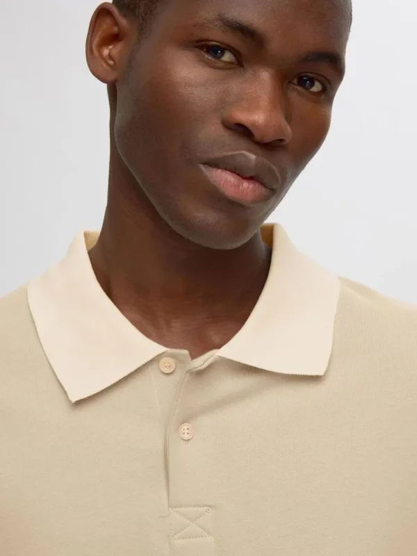 SELECTED BOXY FIT PIKÉTRÖJA Beige Flash Sale