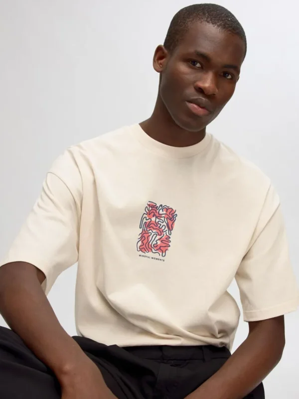 SELECTED BOXY FIT T-SHIRT Beige Fashion