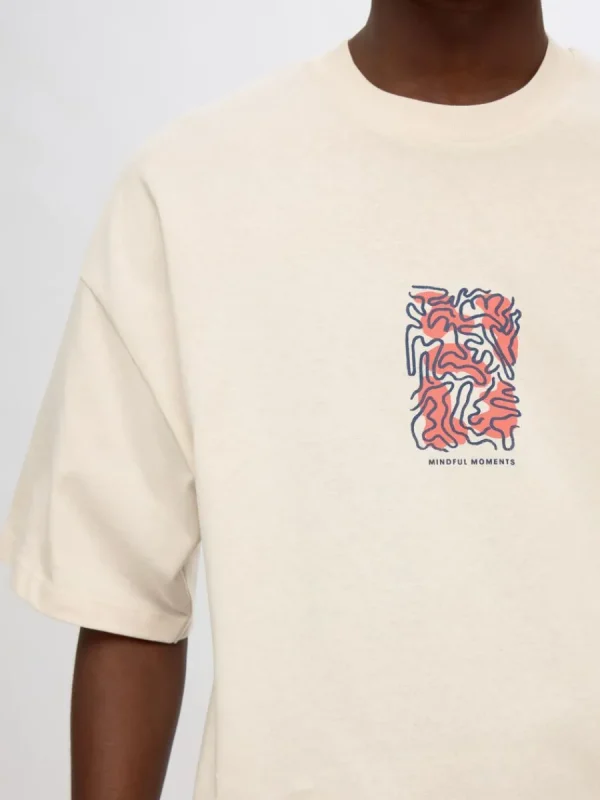 SELECTED BOXY FIT T-SHIRT Beige Fashion