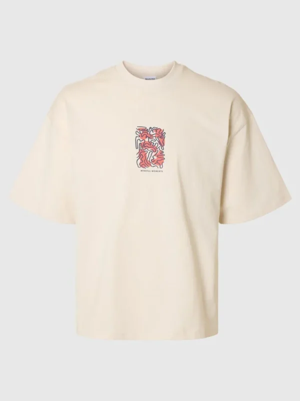 SELECTED BOXY FIT T-SHIRT Beige Fashion