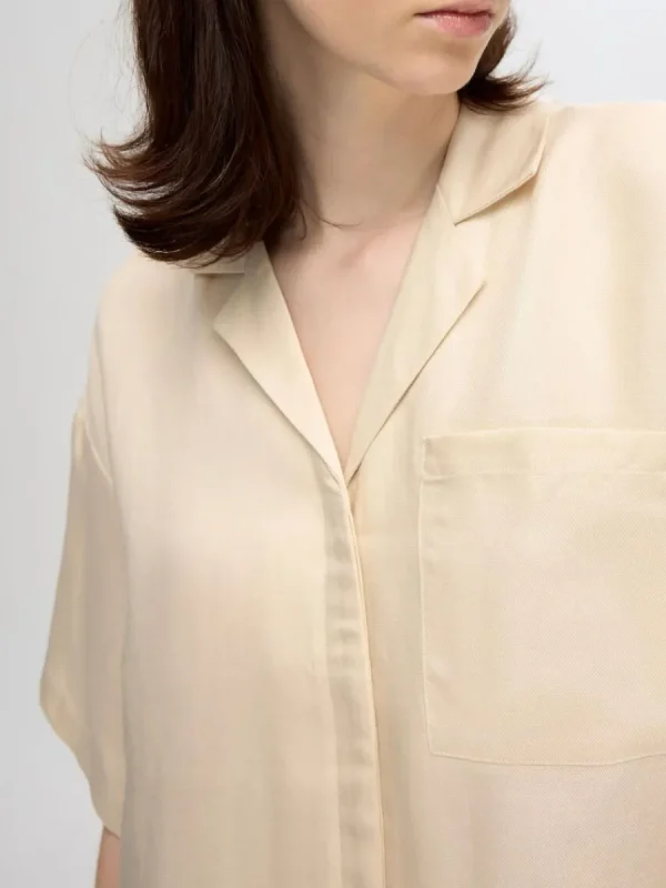 SELECTED BOXY KORTÄRMAD SKJORTA Beige Sale