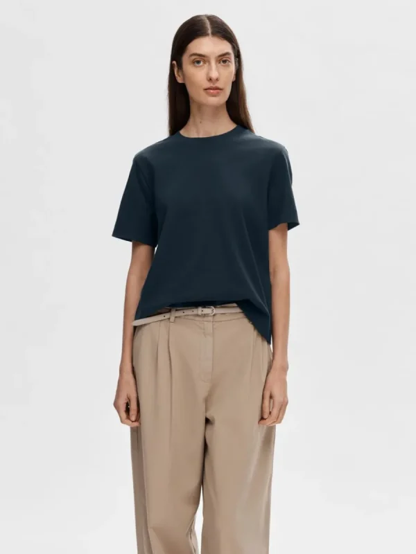 SELECTED BOXY T-SHIRT Blue New