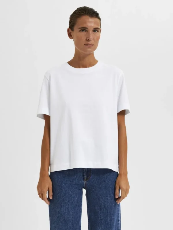 SELECTED BOXY T-SHIRT White Best