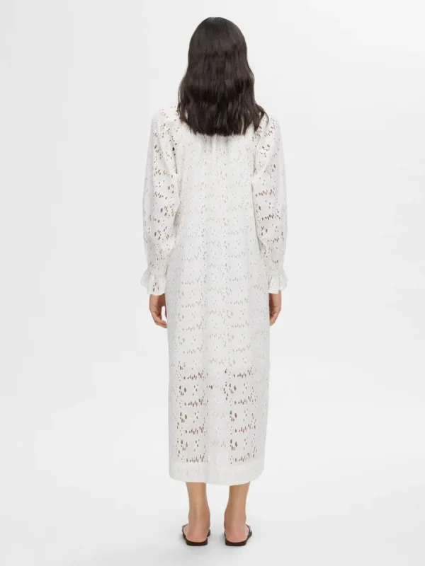 SELECTED BRODERIE ANGLAISE MAXIKLÄNNING White Best