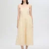 SELECTED BRODERIE ANGLAISE MIDIKLÄNNING Beige Cheap
