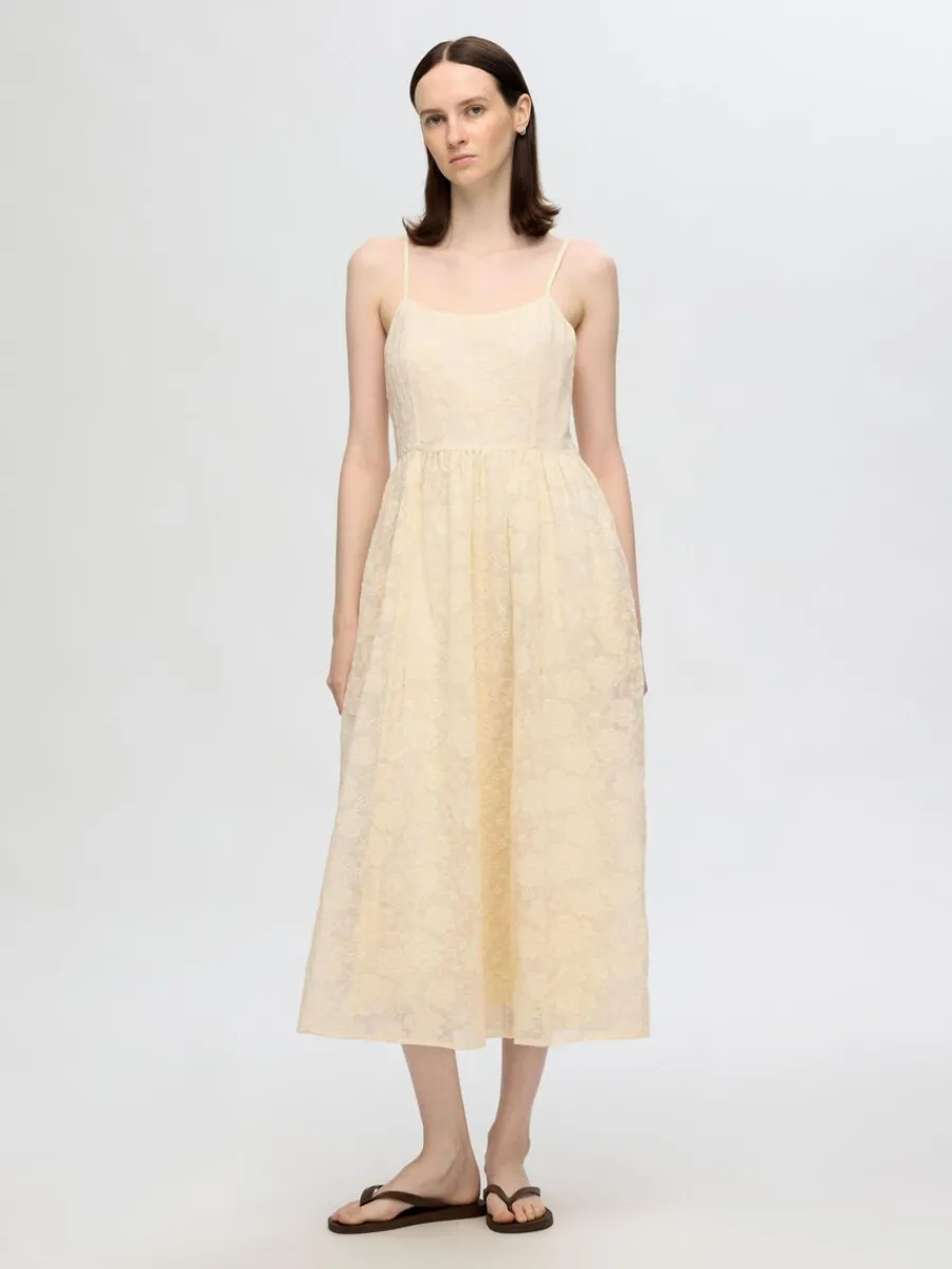 broderie_anglaise_midikln_0.webp SELECTED BRODERIE ANGLAISE MIDIKLÄNNING Beige Cheap