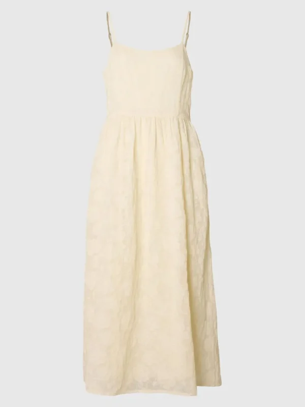 SELECTED BRODERIE ANGLAISE MIDIKLÄNNING Beige Cheap