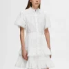 SELECTED BRODYRPRYDD KORT KLÄNNING White Cheap