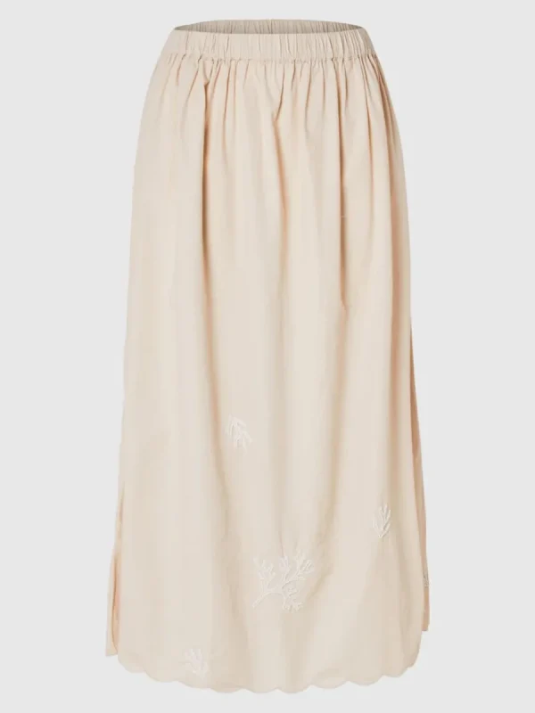 SELECTED BRODYRPRYDD MAXIKJOL Beige Hot