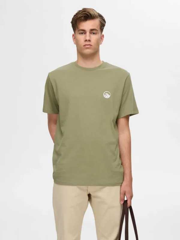 SELECTED BRODYRPRYDD T-SHIRT Green Discount
