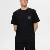 SELECTED BRODYRPRYDD T-SHIRT Black Flash Sale