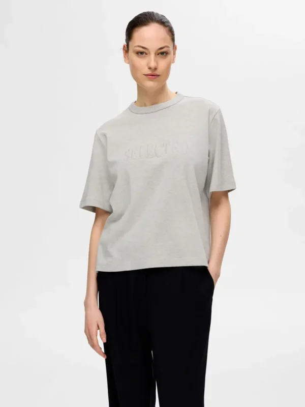 SELECTED BRODYRPRYDD T-SHIRT Grey Fashion