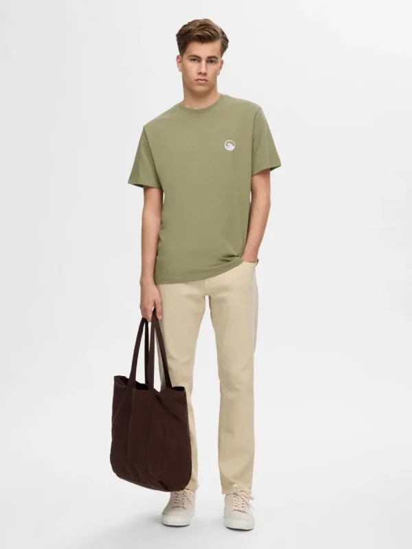 SELECTED BRODYRPRYDD T-SHIRT Green Discount