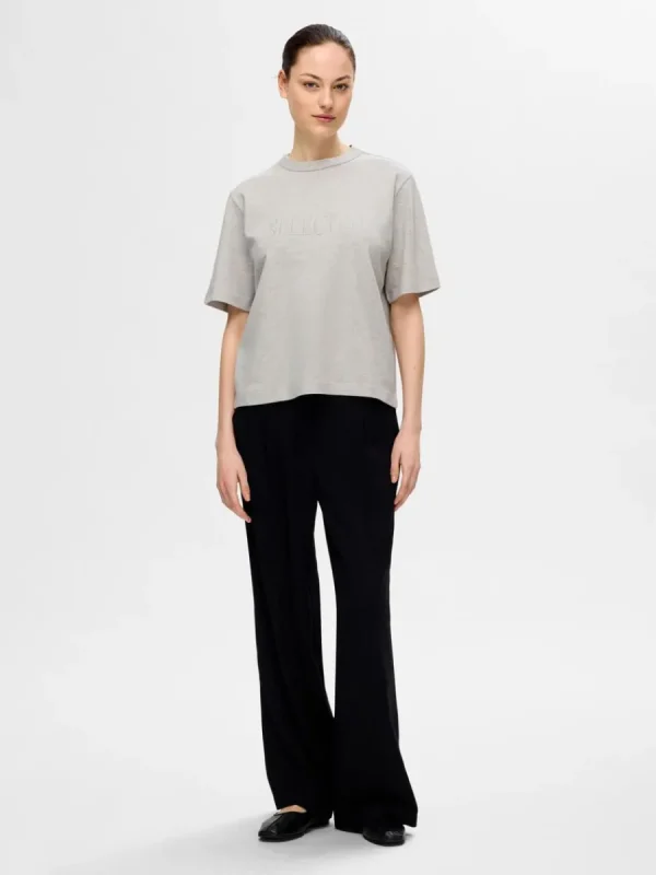 SELECTED BRODYRPRYDD T-SHIRT Grey Fashion