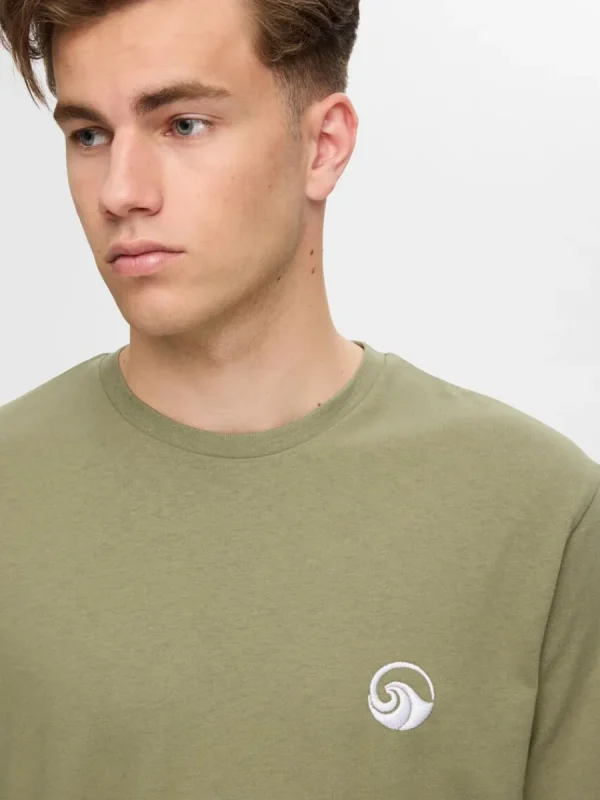 SELECTED BRODYRPRYDD T-SHIRT Green Discount