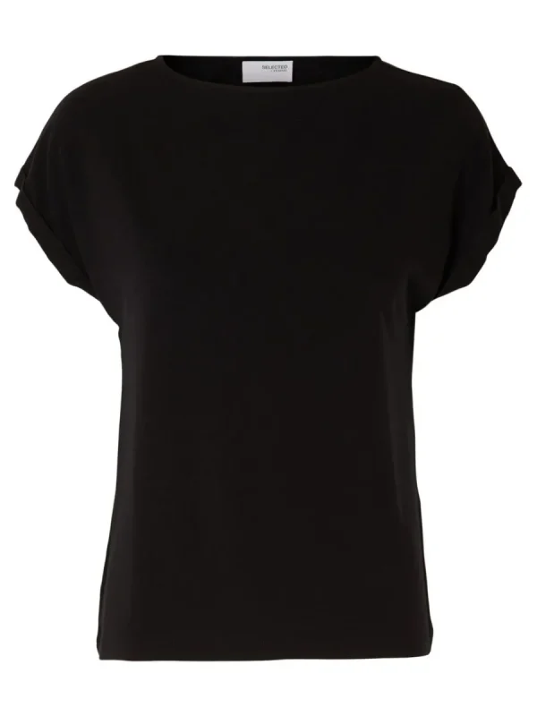 SELECTED BÅTRINGNING T-SHIRT Black Cheap
