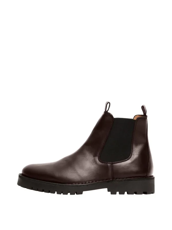 SELECTED CHELSEA LÄDERSYDDA STÖVLAR Brown Hot