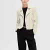 SELECTED CLASSIC LÄDERJACKA White Cheap