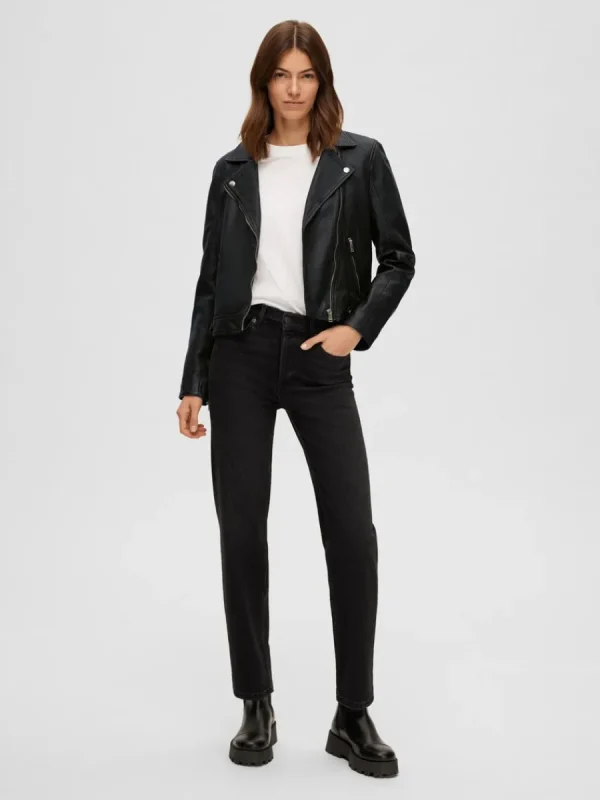 SELECTED CLASSIC LÄDERJACKA Black New