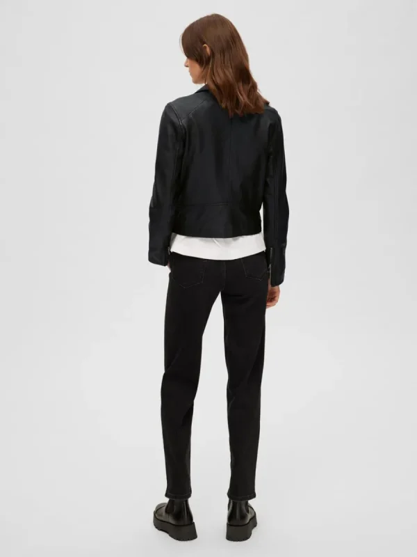 SELECTED CLASSIC LÄDERJACKA Black New