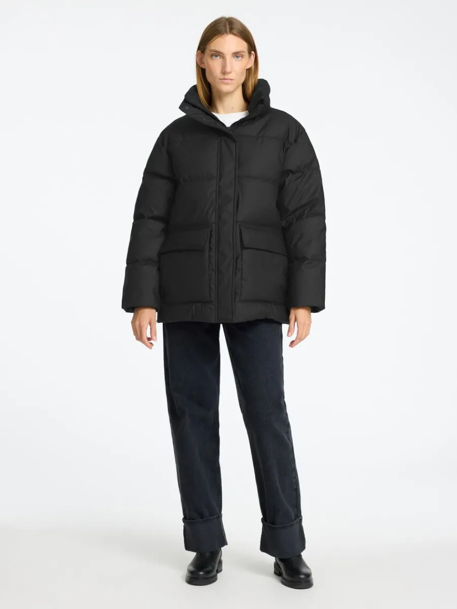 coated_vadderad_jacka_1-2.webp SELECTED COATED VADDERAD JACKA Black Outlet