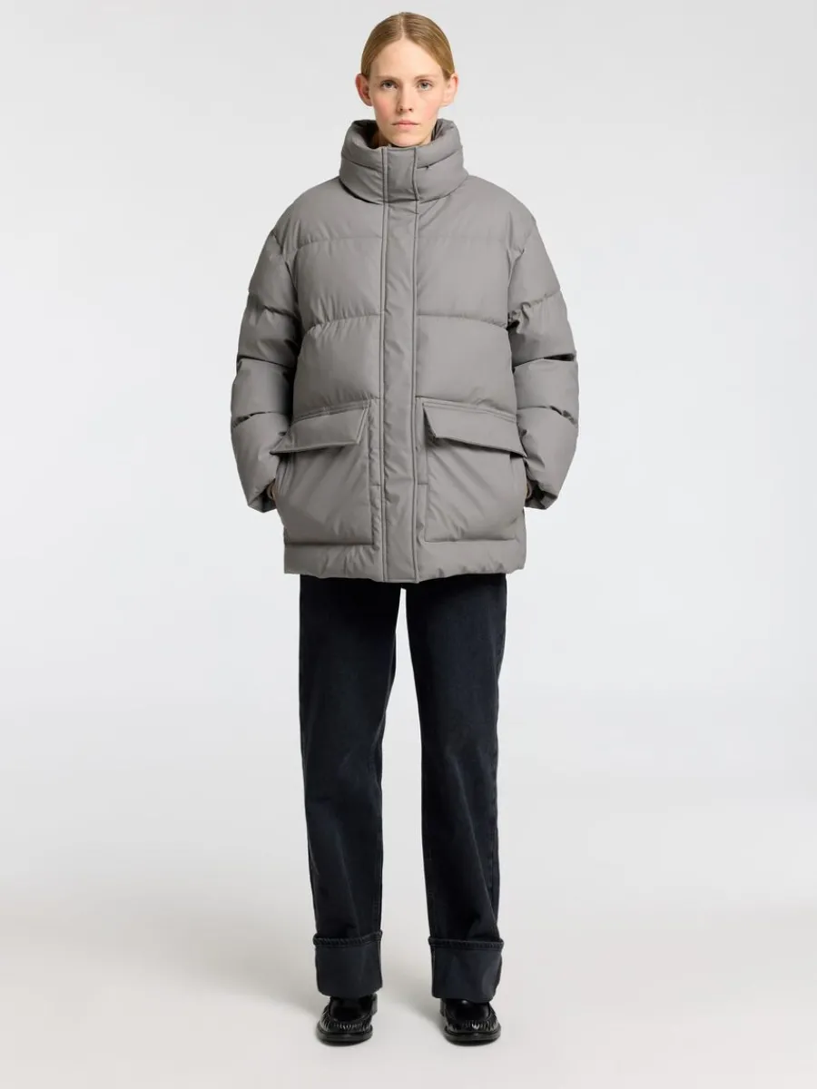 coated_vadderad_jacka_1.webp SELECTED COATED VADDERAD JACKA Grey Cheap