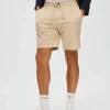 SELECTED COMFORT FIT SHORTS Beige Cheap
