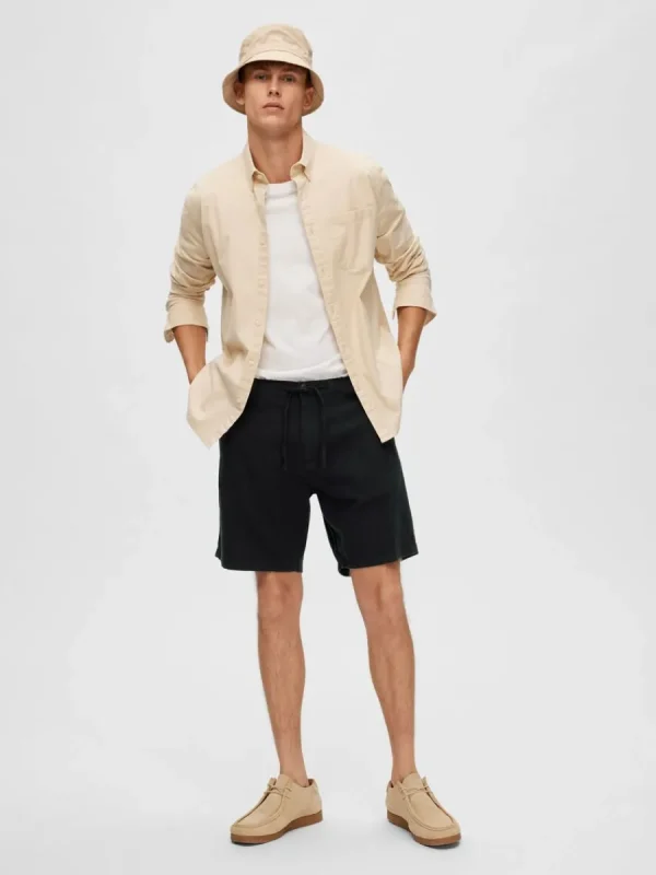 SELECTED COMFORT FIT SHORTS Black Fashion