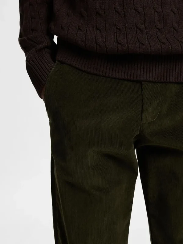 SELECTED CORDUROY RAKA BYXOR Green Online