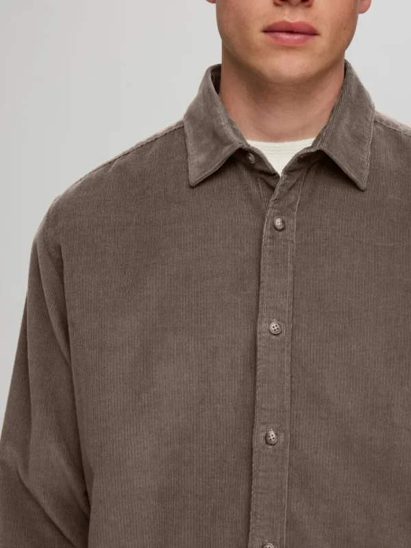 SELECTED CORDUROY SKJORTA Brown Hot