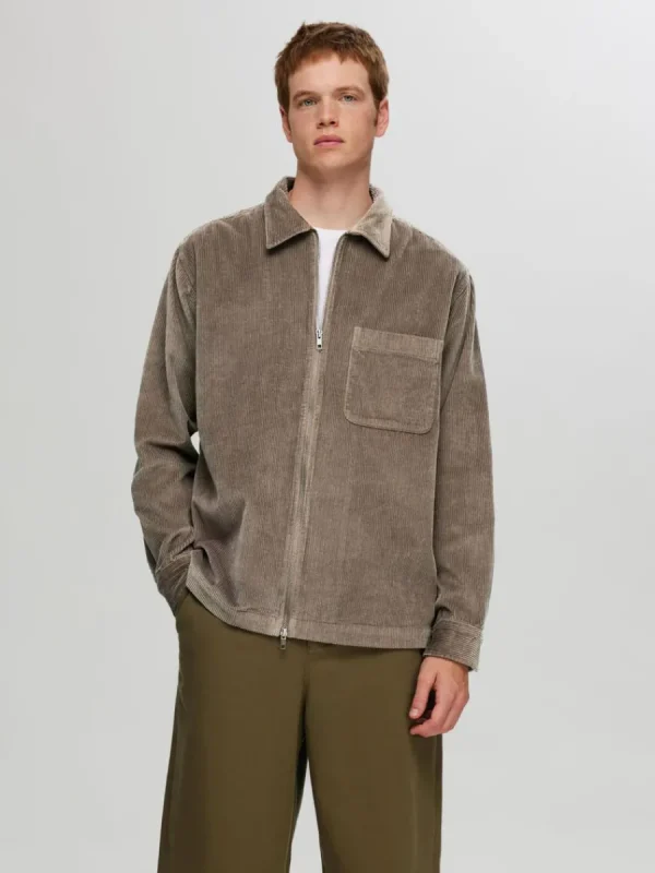SELECTED CORDUROY ÖVERSKJORTA Brown Cheap