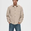 SELECTED CORDUROY ÖVERSKJORTA Beige Shop