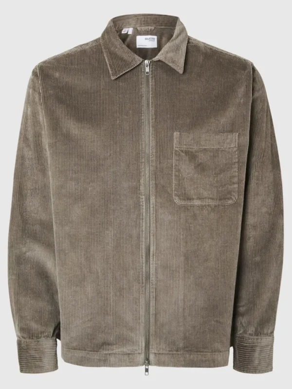 SELECTED CORDUROY ÖVERSKJORTA Brown Cheap