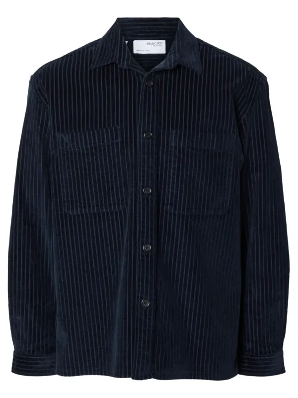 SELECTED CORDUROY ÖVERSKJORTA Blue Online