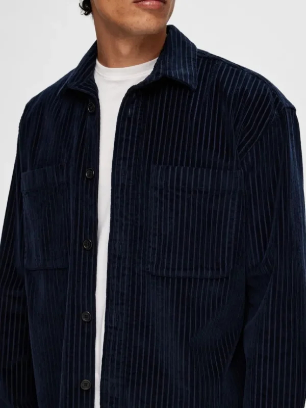 SELECTED CORDUROY ÖVERSKJORTA Blue Online