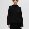 SELECTED CUELLO ENROLLADO STICKAD TRÖJA Black Cheap