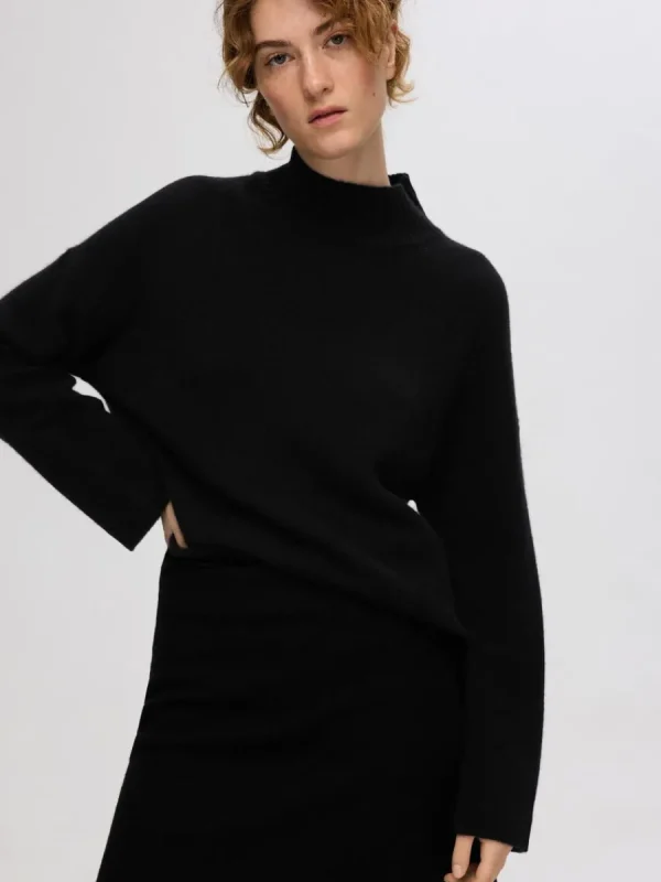 SELECTED CUELLO ENROLLADO STICKAD TRÖJA Black Cheap