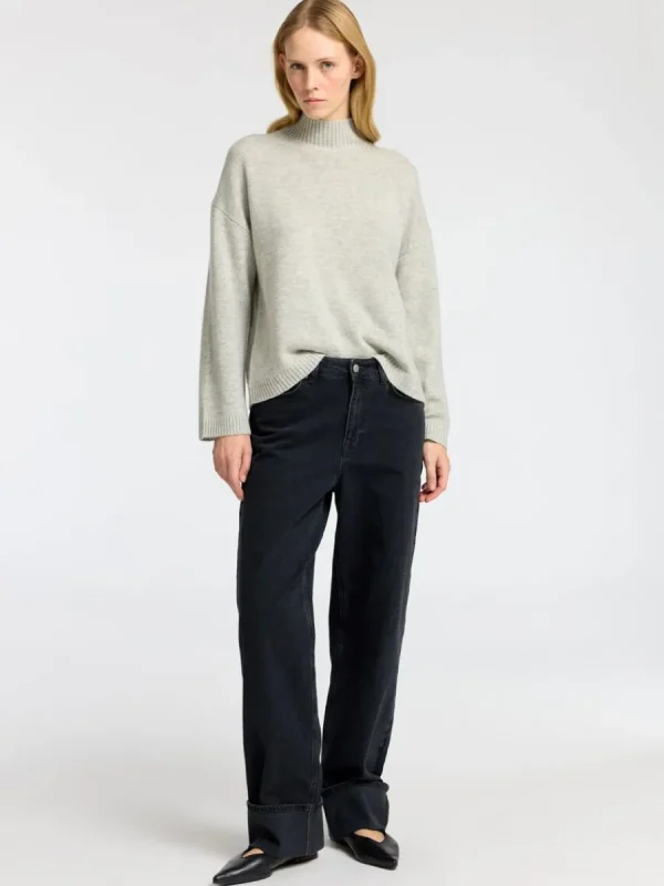 SELECTED CUELLO ENROLLADO STICKAD TRÖJA Grey Fashion