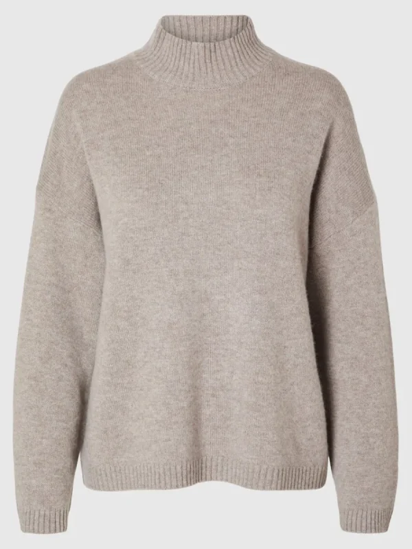 SELECTED CUELLO ENROLLADO STICKAD TRÖJA Brown Online