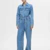 SELECTED DENIM JUMPSUIT Blue Discount