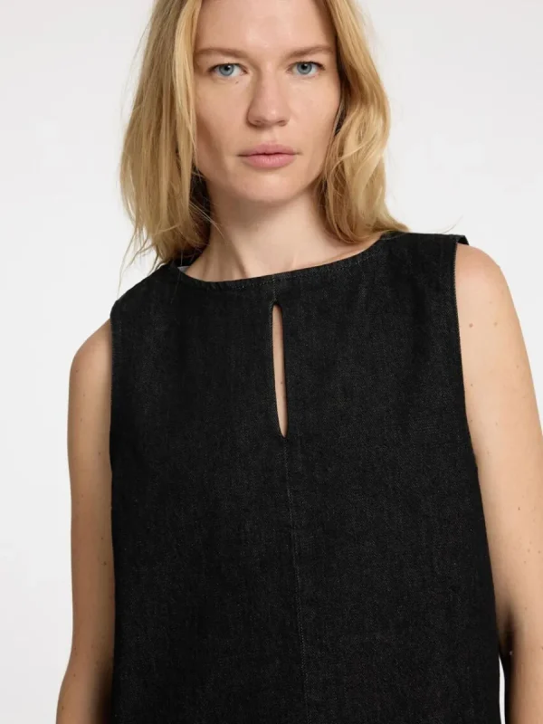 SELECTED DENIM KORT KLÄNNING Black New