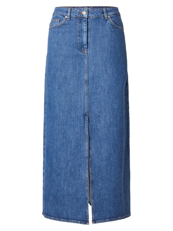 SELECTED DENIM MAXIKJOL Blue Fashion